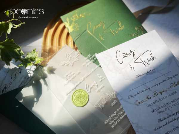 Thiết kế - Greenery wedding invitation P220144