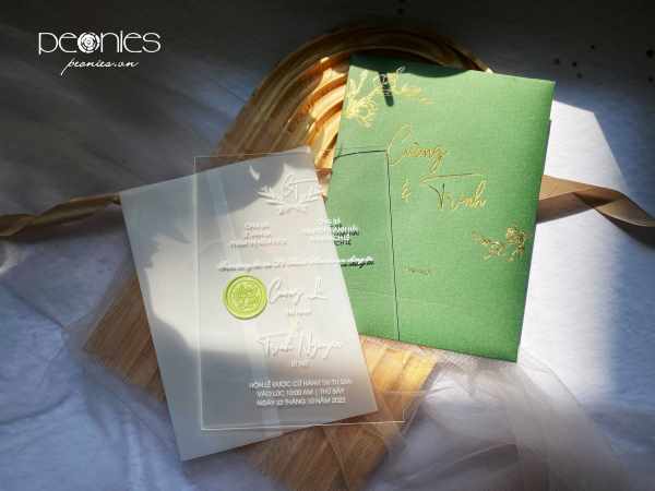 Thiết kế - Greenery wedding invitation P220144