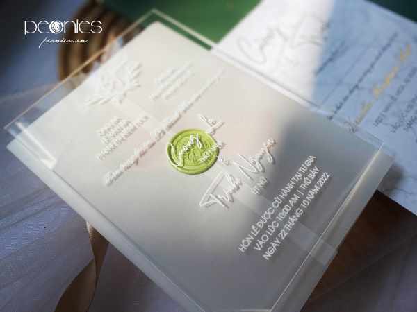 Thiết kế - Greenery wedding invitation P220144