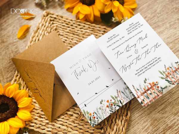 Thiết kế - Rustic Bohemian Wedding Invitation P220117