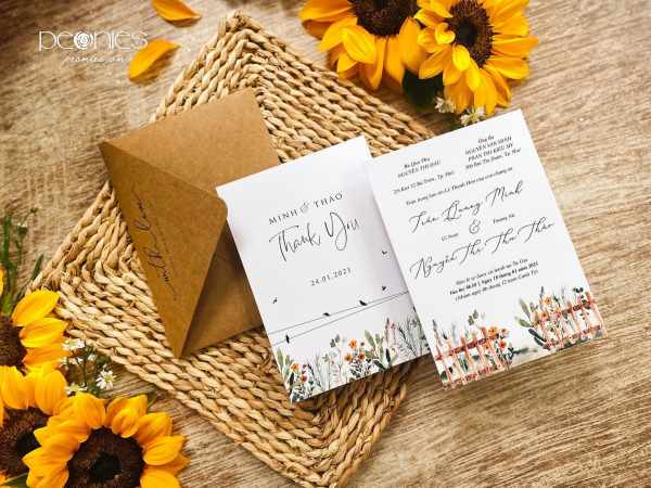 Thiết kế - Rustic Bohemian Wedding Invitation P220117