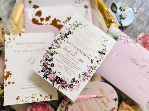 Thiết kế - Garden wedding invitations U00156