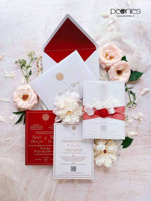 Thiết kế - P220127 Elegant Red Invitations