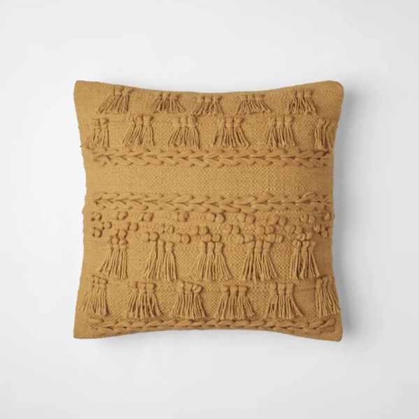 Phòng khách - Zanzibar Tassel Cushion – Mustard – 50% OFF