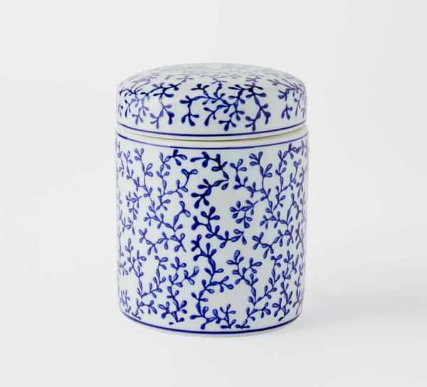 Trang trí - Blue Ginger Jar Rounded Lid